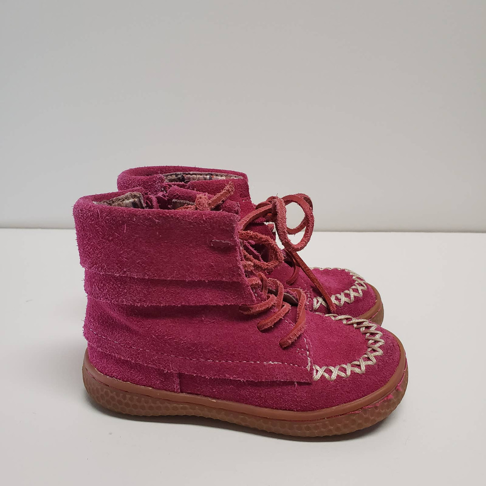Livie & Luca Toddler Girls 6 Hopper Pink Suede Leather Side Zip Boot Booties
